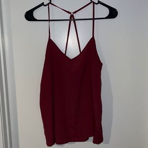 Burgundy t back strappy blouse